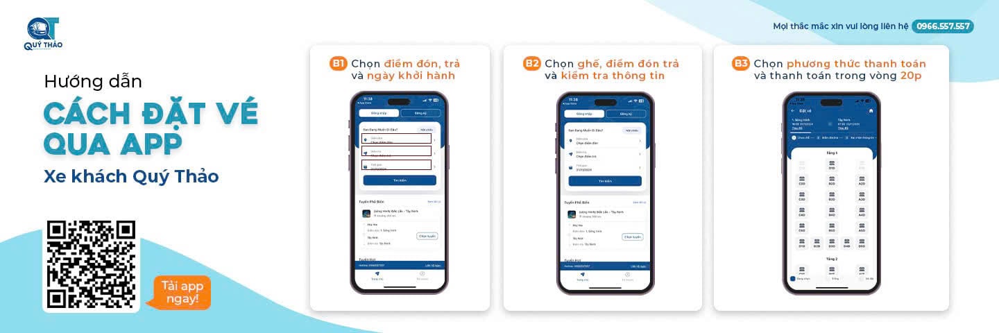 CÁC BƯỚC ĐẶT VÉ XE QUA APP